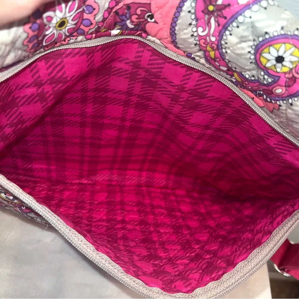 Vera Bradley Purple,Pink and Gray Messenger Bag Crossbody Fall 2012 EUC